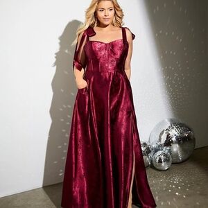 Elegant Burgundy Evening Gown